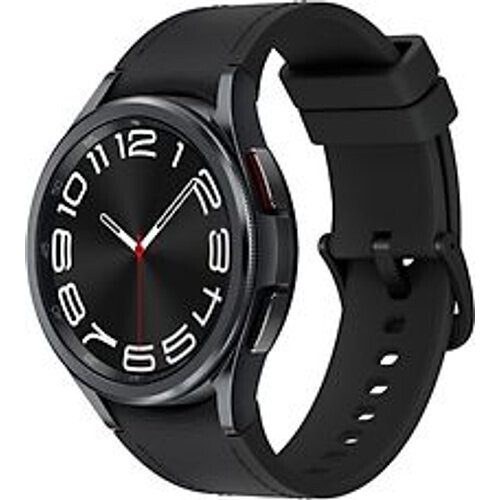 Samsung Galaxy Watch6 Classic 43 mm roestvrij staal kast black op leren bandje S/M graphite [wifi + 4G]