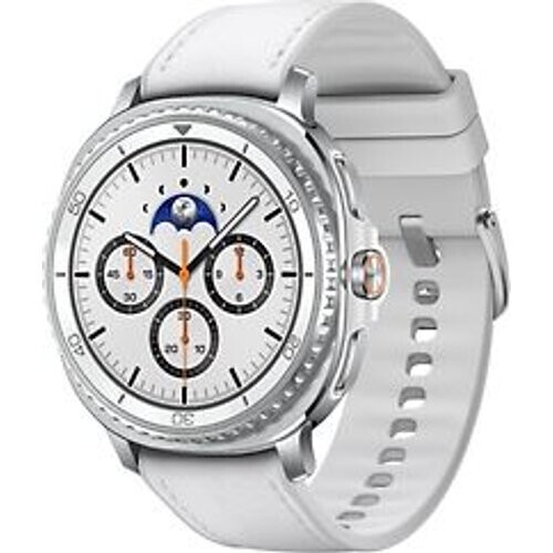 Samsung Galaxy Watch8 Classic 46 mm aluminium kast white op Hybrid Band white [Wi-Fi + 4G]