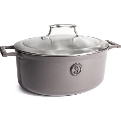 Saveur Selects - Gietijzeren Braadpan Ø30 cm - PFAS-vrij - Geschikt voor Inductie & Oven - Grijs