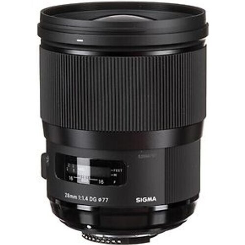 Sigma A 28 mm F1.4 DG HSM 77 mm filter (geschikt voor Nikon F) zwart