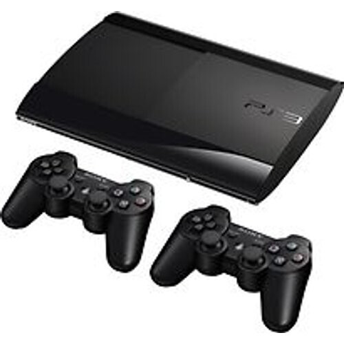 Sony PlayStation 3 super slim 12 GB SSD  [incl. 2 draadloze controllers] zwart