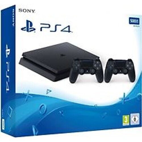 Sony Playstation 4 slim 500 GB [incl. 2 draadloze controllers] zwart