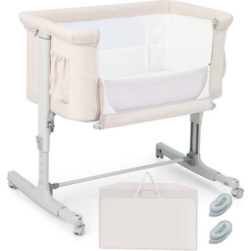 Tweedekans 3-in-1 Baby Wiegje met 5-Standen Verstelbare Hoogte 10° Kanteling Draagbaar Wiegje voor Baby & Kind Beige/Grijs/Lichtgrijs