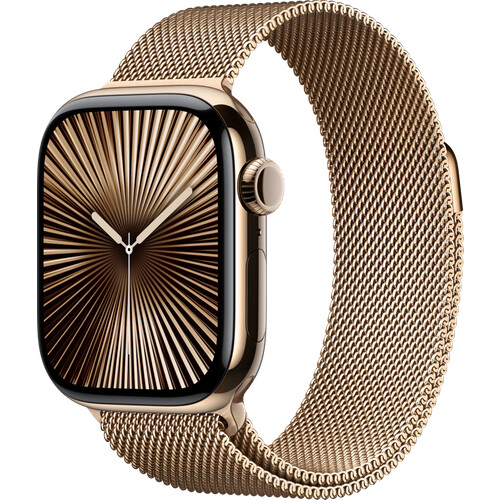 Tweedekans Apple Watch Series 10 4G 42mm Titanium Goud Milanese Band