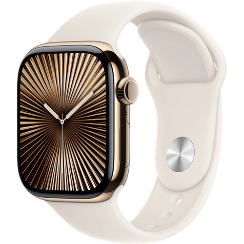 Tweedekans Apple Watch Series 10 4G 42mm Titanium Goud Sportband S/M
