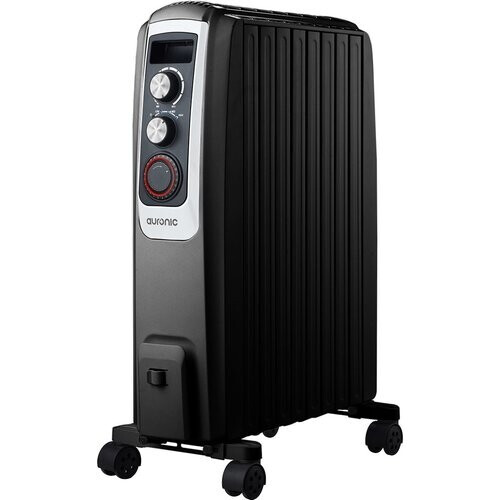 Tweedekans Auronic Elektrische Kachel – Olieradiator met Thermostaat & Timer – 2000W – 47,5 x 26 x 67 cm – Zwart