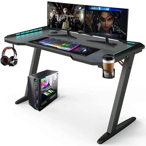 Tweedekans Avalo Gaming Bureau - 140x60x73 CM - LED Verlichting - Zwart