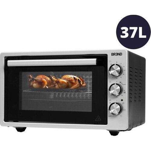 Tweedekans BREND BR-2210 Vrijstaande elektrische oven - 37 Liter - Mini oven - 1500W - met zelfreinigingsfunctie - 90 min. Timer - Incl. accessoires - tot 240 graden - RVS - Ziwart