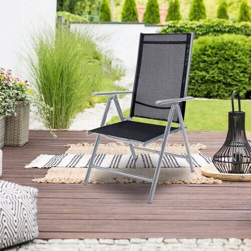 Tweedekans Casaria Aluminium Tuinstoelen - 3 stuks - Inklapbaar - Zilver