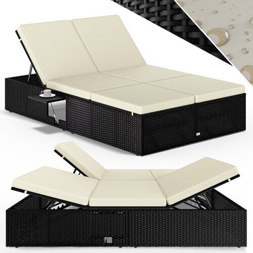 Tweedekans Casaria Ligbed - Tweepersoons Verstelbaar 200x115 - Zwart Crème