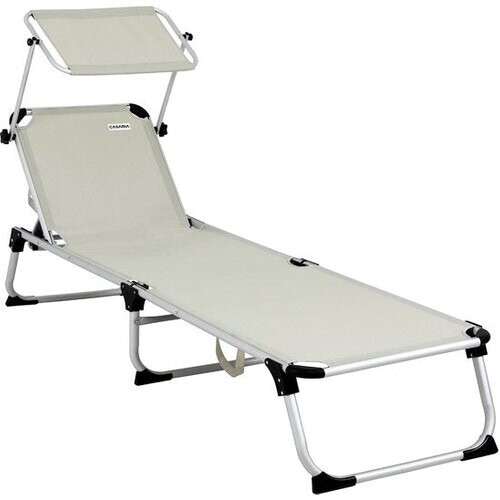 Tweedekans Casaria Ligstoel Malta Comfort – met Zonnedak 210 cm – Beige