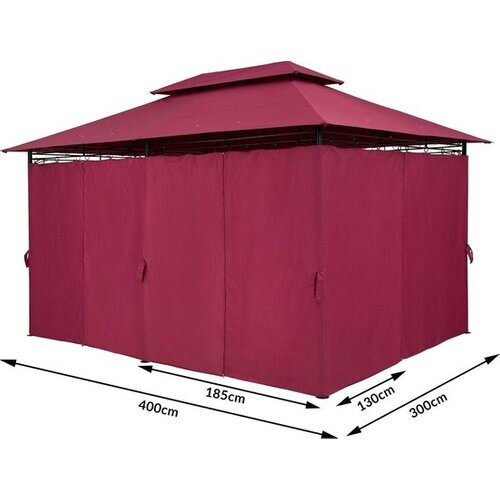 Tweedekans Casaria Paviljoen Topas 3x4m - UV-bescherming 50+ - Bordeaux Violet