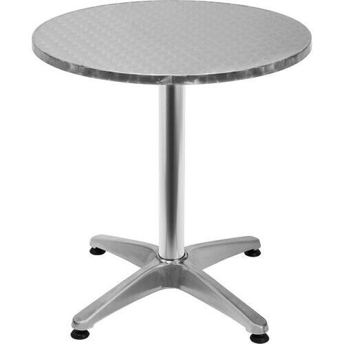 Tweedekans Casaria Statafel 2in1 – Aluminium Verstelbaar - Rond Ø 60 cm Zilver