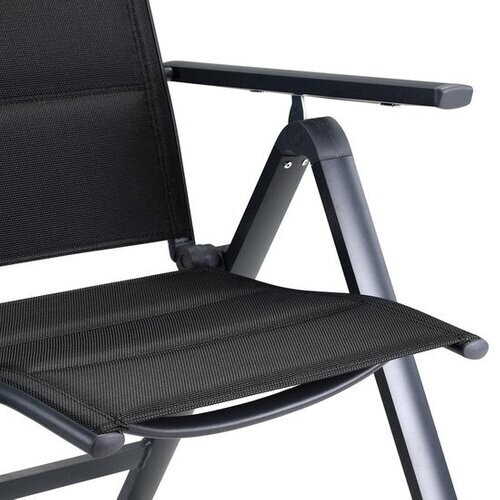 Tweedekans Casaria Tuinstoel Set van 2 - Aluminium Inklapbaar 7 Standen - Antraciet