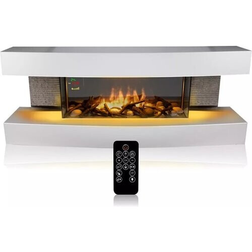 Tweedekans Classic Fire Elektrische Sfeerverwarming - 2000W - LED Vlammen - Wit - 120x31x46 cm