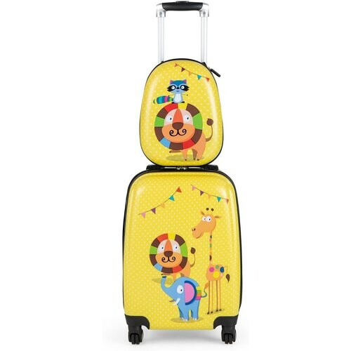 Tweedekans Coast 2-Delige Kinderkofferset - Trolley en Rugzak - Geel