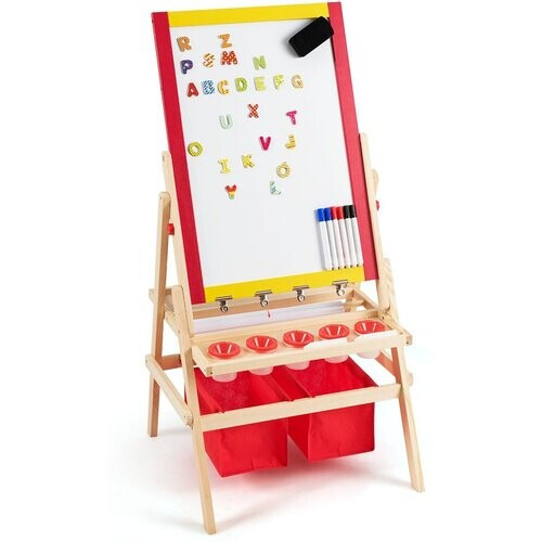 Tweedekans Coast 3 in 1 Schilderbord Voor Kinderen Dubbelzijdig Whiteboard & Krijtbord - 52.5 x 51.5 x 106.5 cm