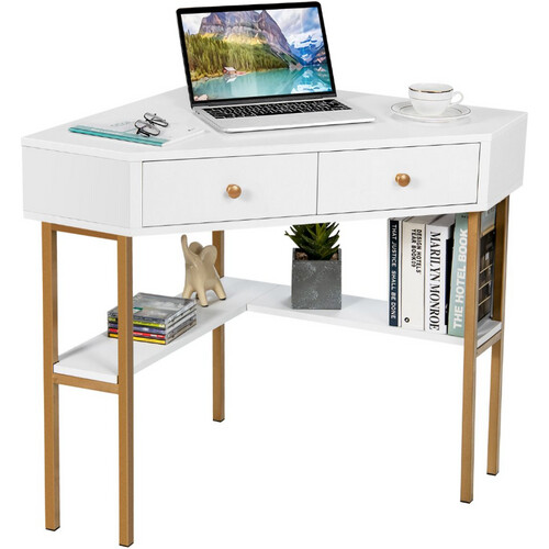 Tweedekans Coast Bureau – Hoekmodel met Laden & Open Planken – 70,5 x 70,5 x 75 cm – Wit