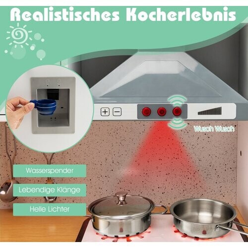 Tweedekans Coast Children's Kitchen Set Speel keuken met lichte ontlasting koffiezetapparaat water dispenser fornuis