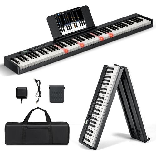 Tweedekans Coast Elektrische Piano - Opvouwbaar - Inclusief Draagtas - 126 x 30 x 22.5 cm - Zwart