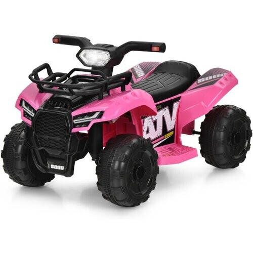 Tweedekans Coast Elektro Kinderquad met opslagruimte mini elektroquad met muziek voor kinderen 44 x 66 x 42 cm roze + zwart