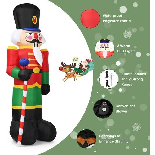 Tweedekans Coast Kerst Notenkraker Opblaasbaar - 2.4M - Met 3 LED-lampjes