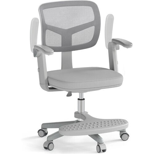 Tweedekans Coast Kinder Bureaustoel Ergonomisch Verstelbaar met Wielen en Voetsteun – Zithoogte 41-52 cm – Grijs – 57 x 55 x 80-91 cm