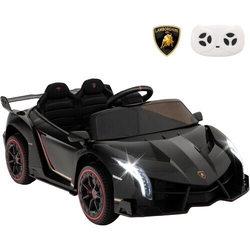 Tweedekans Coast Lamborghini Gelicentieerde Elektrische Auto - 12V Batterij - Afstandsbediening - 3 Snelheden - Hydraulische Deuren - Zwart