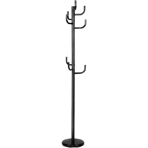 Tweedekans Coast Metalen Kapstok Met 11 Haken En Stabiele Ronde Voet - Zwart - 30 x 30 x 175 cm