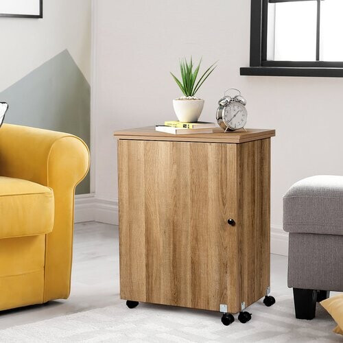 Tweedekans Coast naaimachine tabel opvouwbare naaitafel met opslagcompartimenten 118,5 x 40 x 79,5 cm natuur