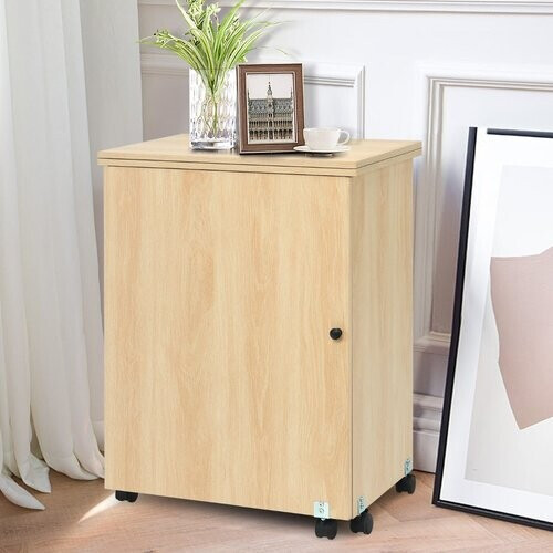 Tweedekans Coast naaimachine tafel opvouwbare naaitafel multi -voege tabel met rollen licht walnoot