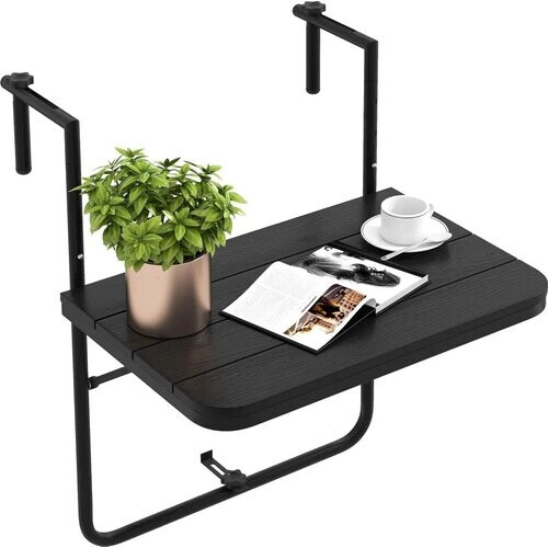 Tweedekans Coast opvouwbare verhouding Tabel Hangtafel voor binnen- en buitenruimte zwart
