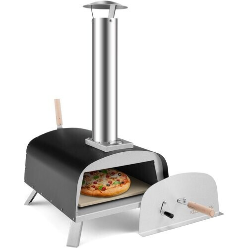 Tweedekans Coast Pizzaoven – Incl. Accessoires & Pizzasteen – 42 x 81 x 84,5 cm – Zwart