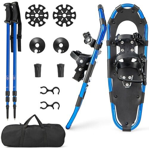 Tweedekans Coast Set Sneeuwschoenen met Klimhulp - 76 cm - Allround 4-In-1 - Incl. Draagtas en Skistokken - Marineblauw