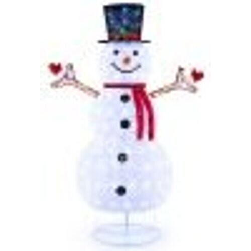 Tweedekans Coast SnowGlow Kerst Sneeuwpop 184 cm Wit met LED Verlichting – 200 Lampjes