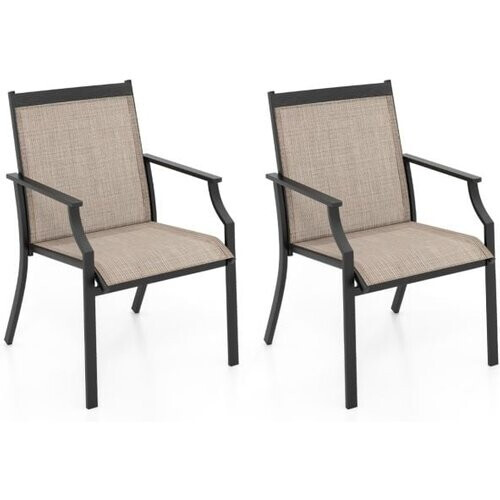 Tweedekans Coast Terrasstoelen 2 Delig - Met Ademende Zitting En Armleuningen - Bruin