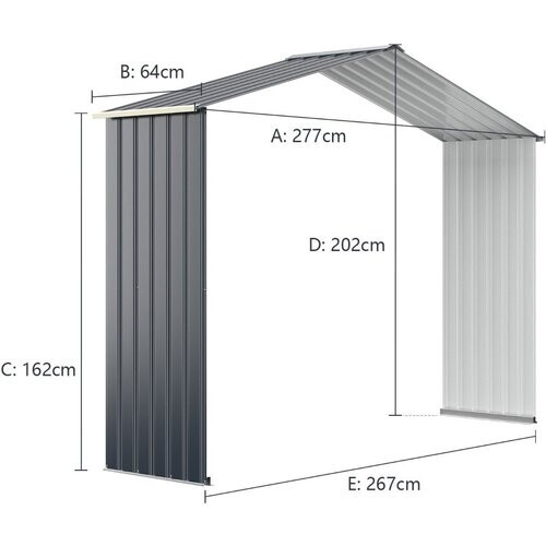 Tweedekans Coast -uitbreiding ingesteld voor metalen schalen buiten uitgebreid 277 x 202 x 64 cm grijs