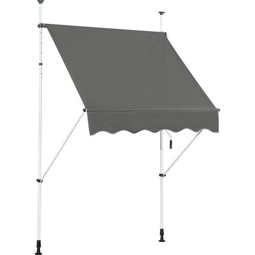 Tweedekans Coast uitschuifbaar zonnescherm met zwengel in hoogte verstelbaar zonnescherm 150 x 120 cm Grijs