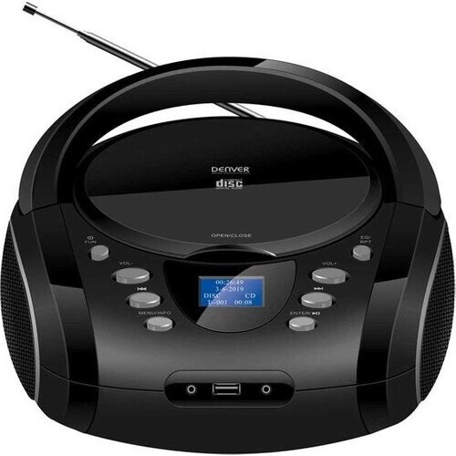 Tweedekans Denver Radio CD speler - Draagbare Boombox - Bluetooth - DAB Radio - DAB+/FM Radio - AUX/USB/SD - LCD Scherm - TDB10 - Zwart
