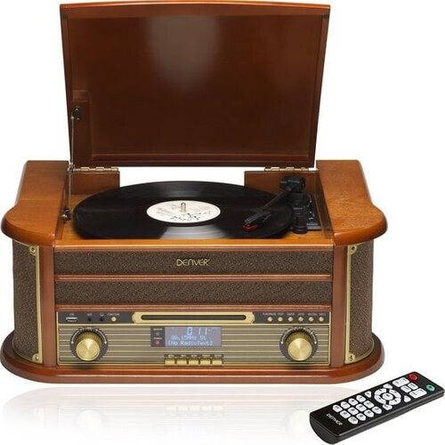 Tweedekans Denver Retro Platenspeler - Ingebouwde Speakers en Versterker - DAB Radio - Radio CD Speler - MRD51 - Hout