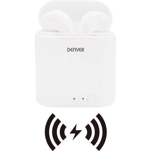 Tweedekans Denver TWQ-40 - Wireless Bluetooth earbuds - draadloos opladen via QI - Wit