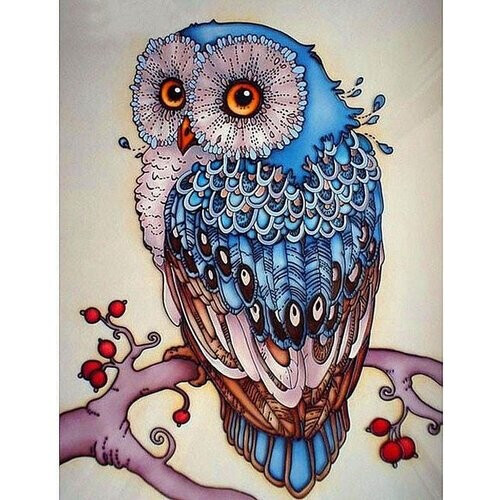 Tweedekans Diamond Painting - Uil - 25 x 30 cm - Maak de mooiste schilderijen helemaal zelf