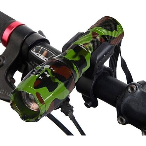 Tweedekans DutchWanted Militaire Zaklamp Groen- Inclusief Fietshouder- Zoomfuncties