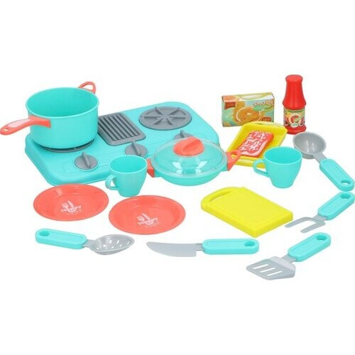 Tweedekans Eddy Toys Speelgoedkeuken Accessoires - Speelkeuken Set - Keukenspulletjes - 18-Delig