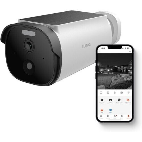 Tweedekans FlinQ Slimme Beveiligingscamera Sentinel - Oplaadbaar via USB & Zonne Energie - Buiten camera met zonnepaneel - Bewakingscamera voor buiten - 2K HD - Nachtzicht