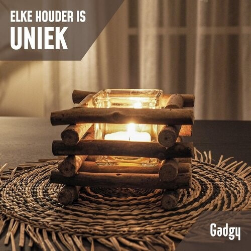 Tweedekans Gadgy - Waxinelichthouder - Drijfhout - set van 2 - 15x15cm