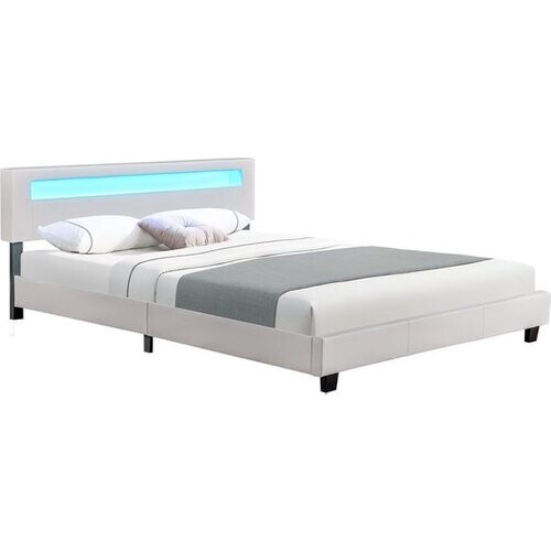Tweedekans Gestoffeerd Bed Paris - 180 x 200 cm - Wit - LED Verlichting