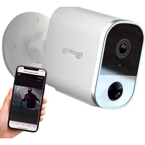 Tweedekans Gologi Beveiligingscamera – Draadloos & Oplaadbaar – Full HD, Nachtzicht & Bewegingssensor – 12 x 5 x 8 cm – Wit