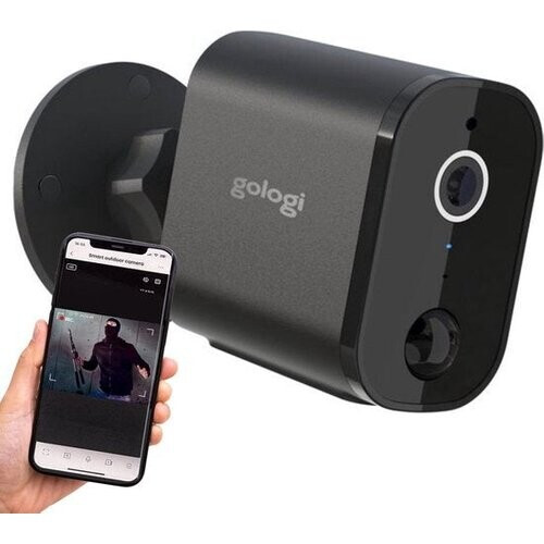 Tweedekans Gologi Draadloze camera op accu - Beveiligingscamera - Met nachtzicht - Wifi camera - Security camera - Oplaadbaar - Nederlandstalige app - Zwart
