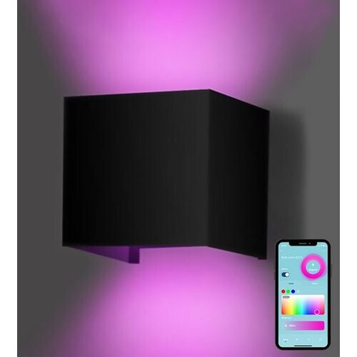 Tweedekans Gologi Slimme Wandlamp - Binnen en Buiten - Up Down Verlichting - Dimbaar - Industrieel - Smart Lamp - Buitenlamp - Waterdicht - Energiezuinig en Roestvrij - RGB - Met App - Zwart